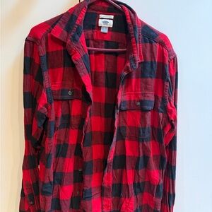 Old Navy Red and Black Checkered Shirt